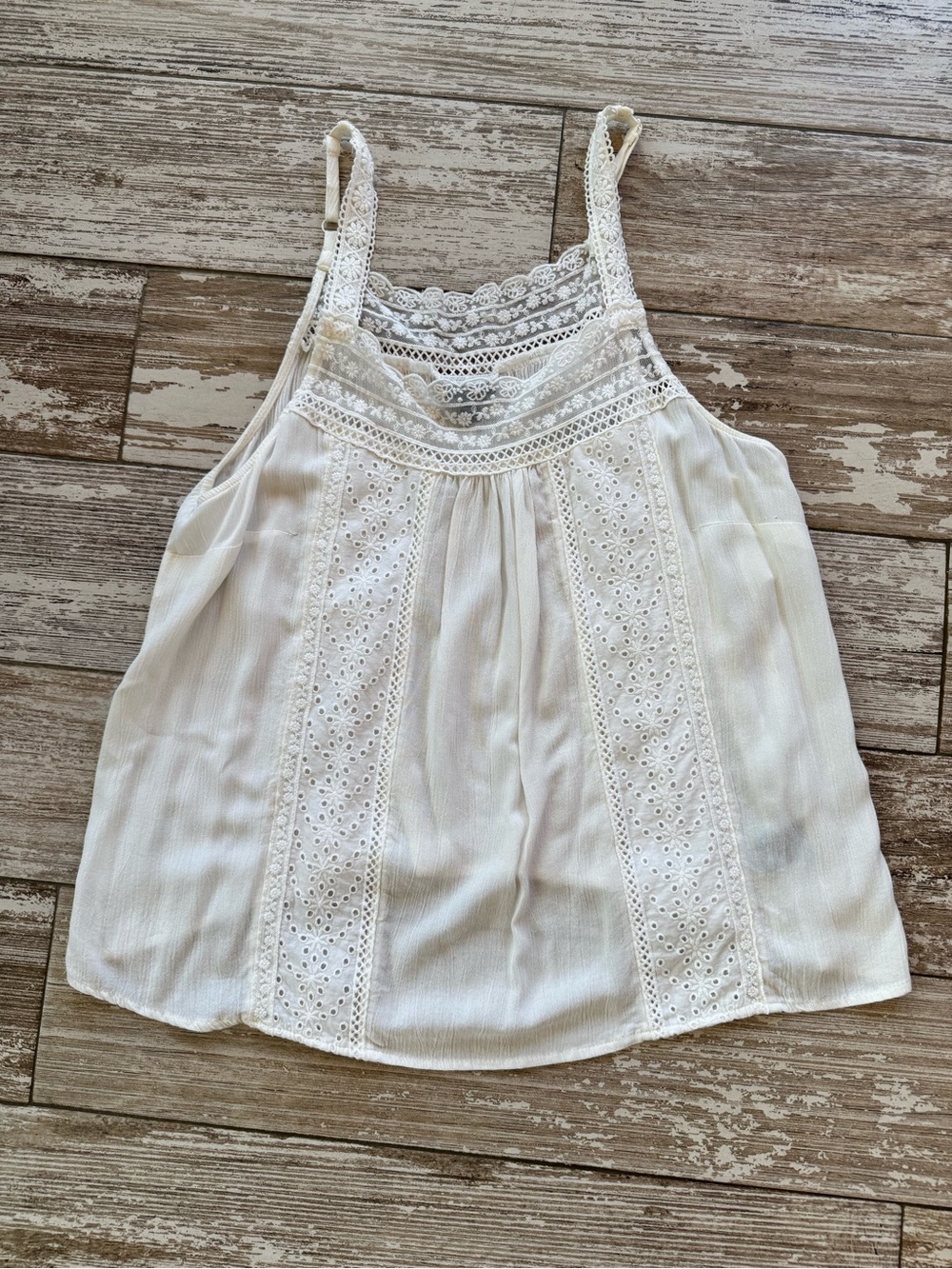 torrid White Lace-Trim Eyelet Camisole